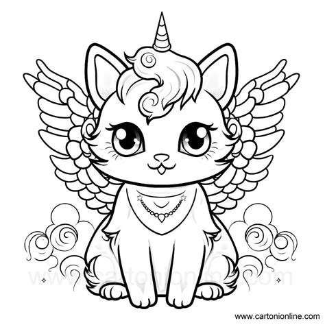 unicorn cat  coloring page