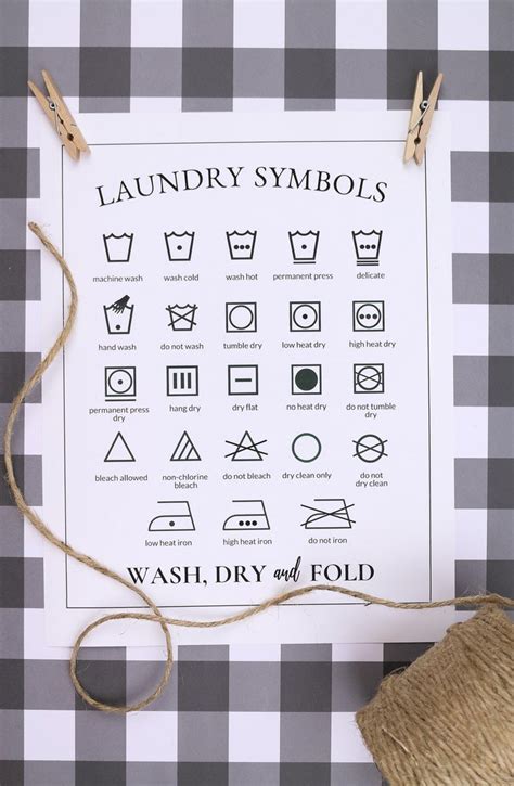 printable laundry symbols chart crafts mad  crafts