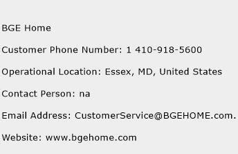 bge home contact number bge home customer service number bge home toll  number