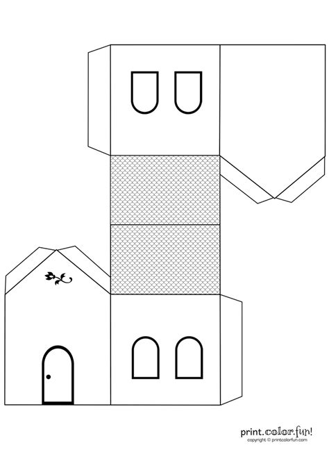house craft paper house template house template folding house