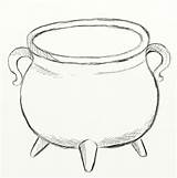 Cauldron Drawing Draw Sketch Clipart Witch Halloween October Drawings I365art Witches Easy Step Illustration Boiling Potter Harry Sketches Handles Side sketch template