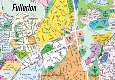 fullerton map orange county ca otto maps