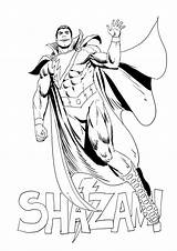 Shazam Superhero Cheerful sketch template