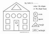 Shapes Shape House Color Worksheet Lesson Grade Planet 1st 3rd sketch template