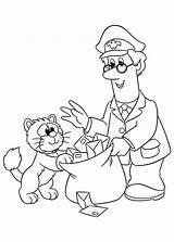 Coloring Postman Mail Pat Pages Carrier Getdrawings Color Popular sketch template