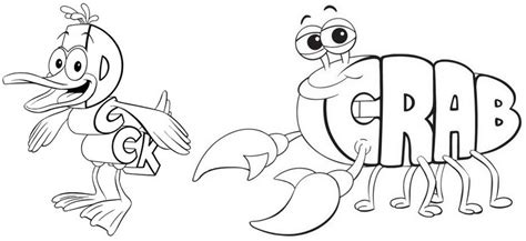 duck  crab wordworld coloring page