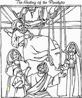 Coloring Healing Paralytic Jesus Sheets Mark Divyajanani sketch template