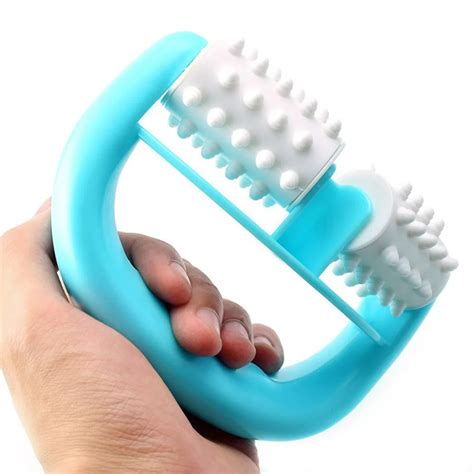 1pc blue d type fat control roller massager handheld body anti