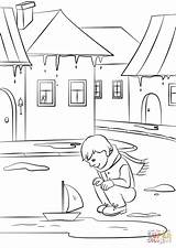 Coloring Pages Town Small Spring Printable sketch template