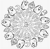 Pusheen Cokitos Symmetrical Animals sketch template