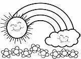 Rainbow Coloring Pages Sun Printable Getdrawings sketch template