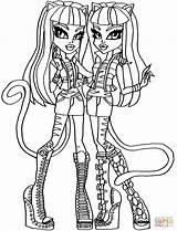 Coloring Monster High Pages Purrsephone Meowlody Printable Zombie Von Drawing sketch template