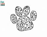 Paw Print Svg Zentangle Doodle Dog Swirl Flourish Ornament Intricate Swirls sketch template