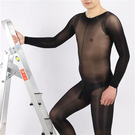 Men Fashion Shiny Pantyhose Full Bodystockings Ebay