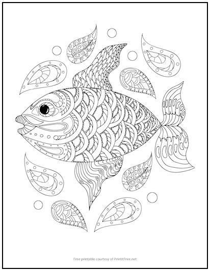 fish   sea coloring page print