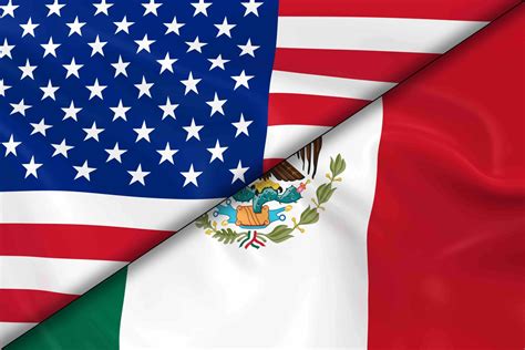 flags   united states  america  mexico divided diagonally