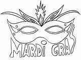 Gras Mardi Coloring Pages Parade Getcolorings Mask sketch template