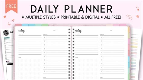 daily planner printable  printable worksheet