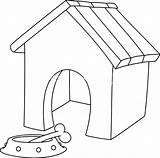 Kennel Dog Coloring Drawing Pages Printable Buildings Architecture Drawings sketch template