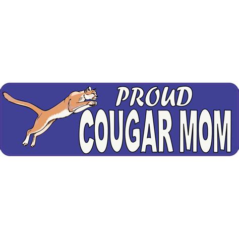 10in X 3in Proud Cougar Mom Bumper Sticker School Mascot Vehicle Decal