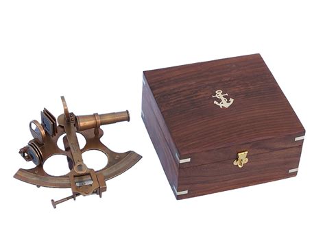 buy captain s antique brass sextant 8 inch with rosewood box nautical