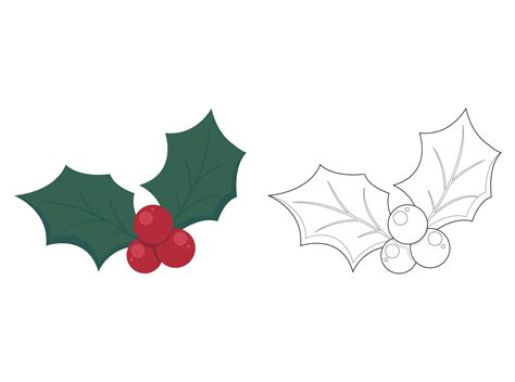 christmas mistletoe fill outline icon  printables plazza thehungryjpeg