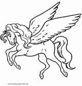 Pegasus Pages Coloring Fantasy Kids Unicorn Color Pony Printable Medieval Print Colouring Animal Dragons Book Girls sketch template