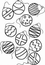 Christmas Coloring Pages Ornaments Printable Clipart Decorations Colouring Tree Library Balls sketch template