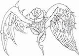 Wings Coloring Pages Angel Drawing Tattoo Crosses Heart Rose Adults Drawings Realistic Designs Print Cross Angels Color Adult Printable Getdrawings sketch template