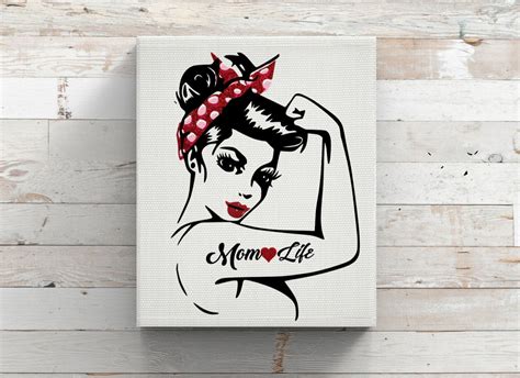 pin up mom mom life vinyl decal rosie the riviter t shirt iron