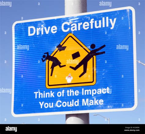 drive carefully sign  seattle usa stock photo alamy