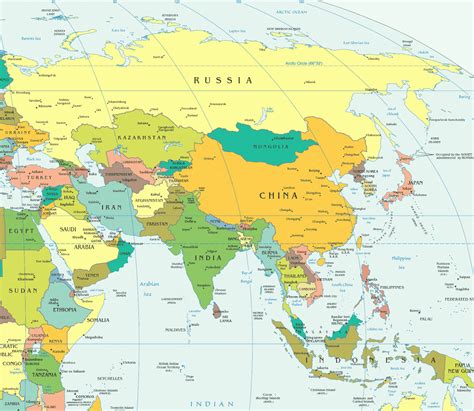 karte von asien region provinz