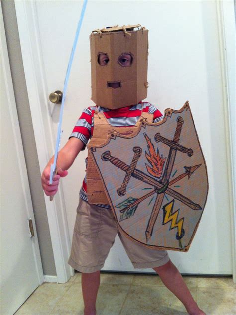 cardboard suit  armor complete  sword shield  helmet