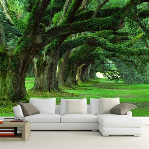 customized  size wallpaper  modern natural landscape design forest mural bedroom living