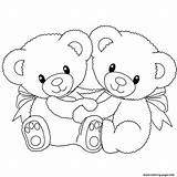 Bear Teddy Coloring Heart Pages Baby Printable Print Color sketch template