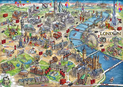 london map illustrated map london map tourist map images