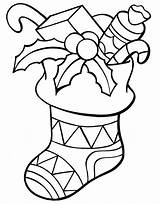 Christmas Coloring Pages Stocking Stockings Print Xmas sketch template