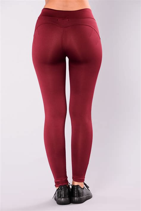 bounce it booty shaping active leggings burgundy
