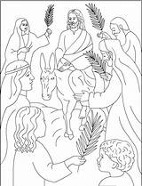 Coloring Jesus Palm Sunday Pages Entry Jerusalem Easter Enters Unported License sketch template