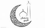 Ramadan Coloring Pages Crescent Printable Kids Adults sketch template