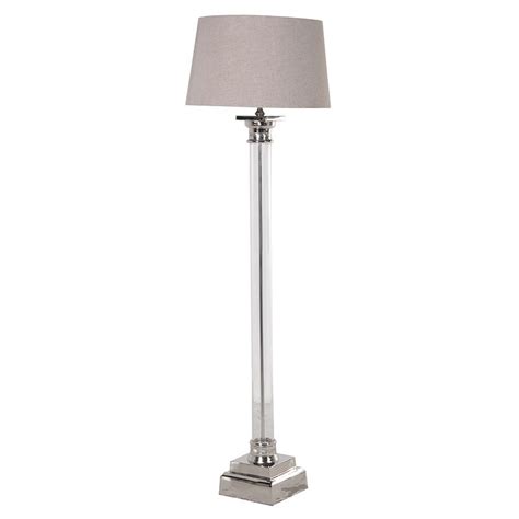 Contemporary Glass Floor Lamp With Shade Glass Nickel