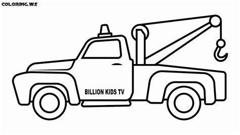 tow truck coloring pages thekidsworksheet