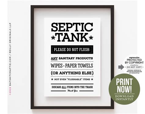 printable septic signs  printable