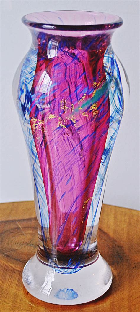 Heavy Art Glass Vase Multi Coloured Vase Colored Glass Vases Image