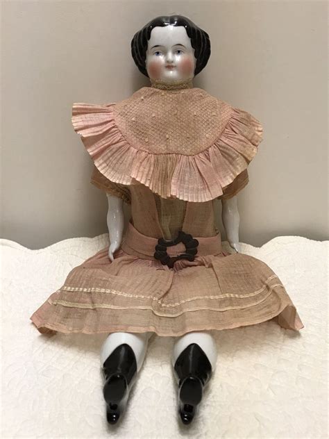 Antique German Smiling China Head Doll Corset Body Hands Legs Boots 17