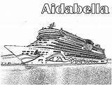 Cruise Ship Coloring Pages Aidabella Netart sketch template