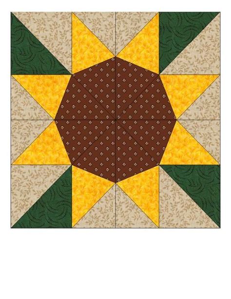 printable sunflower quilt block patterns