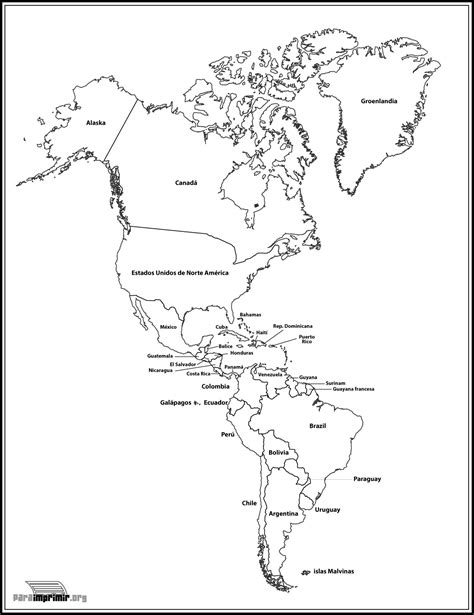 Mapa Politico Do Continente Americano Edubrainaz