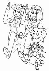 Coloring Pokemon Rocket Team Pages Popular sketch template