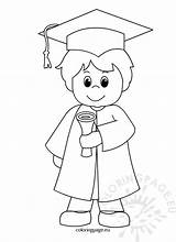 Graduation Gown Child Cap Drawing Coloring Pages Color School Drawings Getdrawings Paintingvalley sketch template